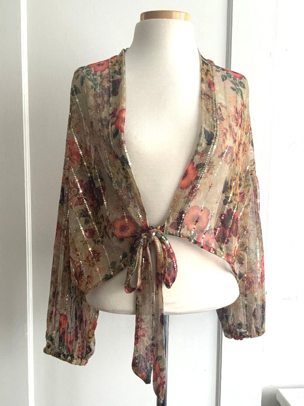 Anthropologie Shine Floral Kimono Blouse